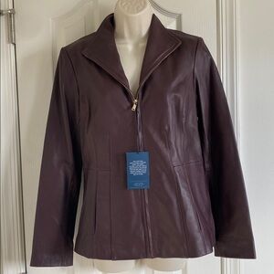 Cole Haan Women's Dark Brown Leather Jacket